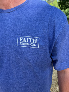 American Flag Farmer T-Shirt (HEATHER BLUE)